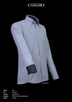 SALE! Giovanni Capraro 910-20 Heren Overhemd - Grijs [Zwart accent] - Maat XL