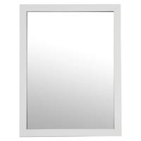 5five Spiegel/wandspiegel - rechthoek - 34 x 44 cm - houtlook kunststof/glas - wit