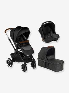 Combinatie trio met kinderwagen Crosslight + reiswieg Micro + groep 0+ autostoel Koos iSize R1, collectie 2022 JANE zwart (cold black)