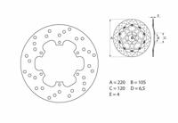 BREMBO Serie Oro remschijf, remschijven voor de moto, vast 68B40738