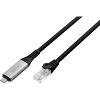Digitus USB 3.1 Gen 1 (USB3.0), USB 3.2 Gen 1 (USB 3.0), USB, USB-C Adapterkabel [1x USB, USB 3.2 Gen 1 (USB 3.0) - 1x RJ45, RJ45-stekker] AK-300601-100-S 10 m