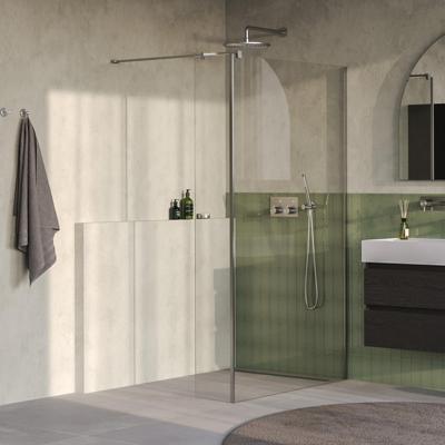 BRAUER Oblivion Inloopdouche - 120x200cm - 40cm zijwand - glascoating - helder glas - Geborsteld RVS PVD GS-OBI2H12040200NG