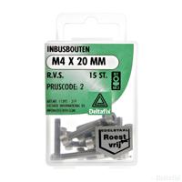Inbusbout m4x20mm rvs 15st - Deltafix