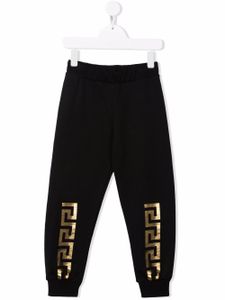 Versace Kids pantalon de jogging à imprimé Greca - Noir