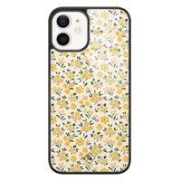 iPhone 12 glazen hardcase - Yellow garden