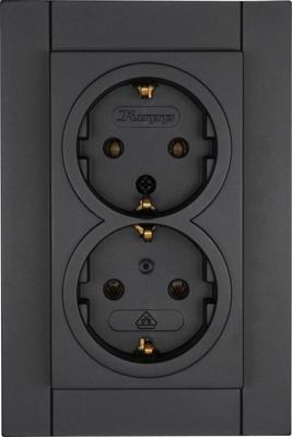 Kopp HK07 antraciet inbouw stopcontact RA dubbel - 4623120