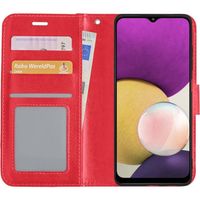 Basey Samsung Galaxy A22 4G Hoesje Book Case Kunstleer Cover Hoes - Rood