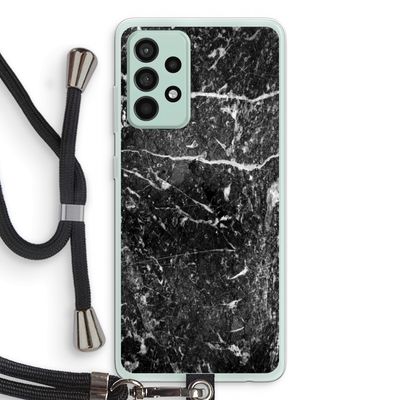 Zwart marmer: Samsung Galaxy A52s 5G Transparant Hoesje met koord