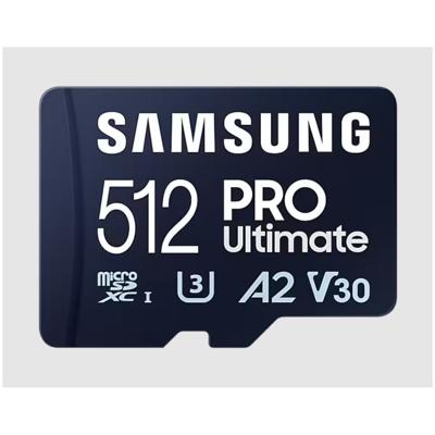 Samsung Pro Ultimate microSD card 512GB + USB-adapter Micro SD-kaart Blauw