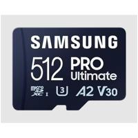 Samsung Pro Ultimate microSD card 512GB + USB-adapter Micro SD-kaart Blauw Samsung Pro Ultimate microSD card 512GB + USB-adapter Micro SD-kaart Blauw