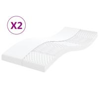 Schuimmatrassen 2 st 7 zones hardheid 20 ILD 80x200 cm wit