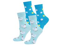 Soxo 2 paar sokken met paasmotieven (Turquoise, 36-40)