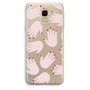 Hands pink: Samsung Galaxy J6 (2018) Transparant Hoesje