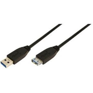 LogiLink 2m USB A - USB A 3.0 F/M USB-kabel USB 3.2 Gen 1 (3.1 Gen 1) Zwart