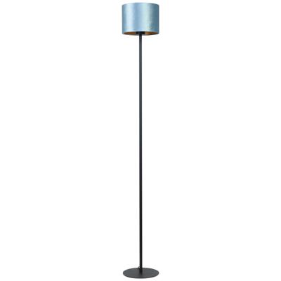 Masterlight Zwarte vloerlampVenus 150cm met retro blauwe lampenkap - 1470-05-13-130