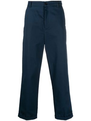 Kenzo pantalon droit à patch logo - Bleu