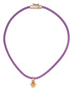 Versace collier en cuir à pendentif Medusa - Violet - thumbnail