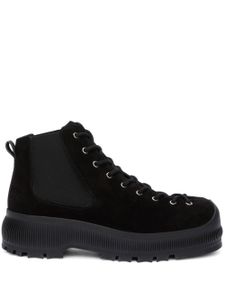 Jil Sander baskets en daim à lacets - Noir