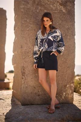 Studio Anneloes Lisanne Bonded Shorts 12999 Korte Broeken 6900 Dark Blue