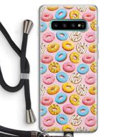 Pink donuts: Samsung Galaxy S10 Plus Transparant Hoesje met koord