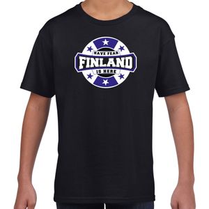 Have fear Finland is here / Finland supporter t-shirt zwart voor kids