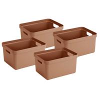 Sunware opbergbox Sigma Home - 8x - kunststof - 32 liter - terra - opberg dozen/bakken