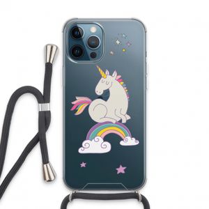 Regenboog eenhoorn: iPhone 13 Pro Max Transparant Hoesje met koord