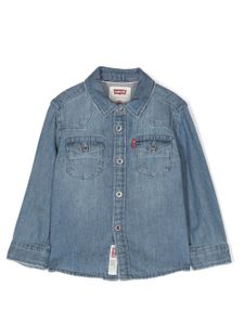 Levi's Kids chemise en jean à boutonnière - Bleu