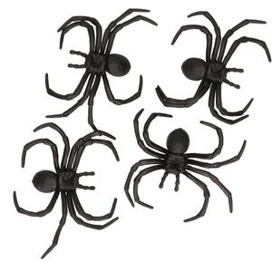 Zwarte grote nepspinnen 4x stuks 8 cm