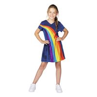 Studio 100 K3 verkleedjurk regenboog blauw, 6-8 jaar