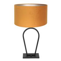 Steinhauer Zwarte schemerlamp Stang met gouden velours kap 3506ZW