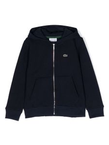 Lacoste Kids hoodie zippé à logo brodé - Bleu