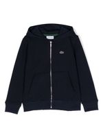 Lacoste Kids hoodie zippé à logo brodé - Bleu