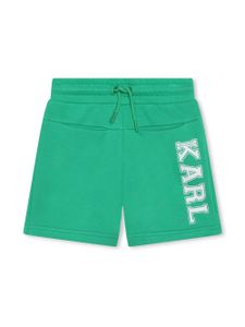 Karl Lagerfeld Kids short de sport à logo imprimé - Vert