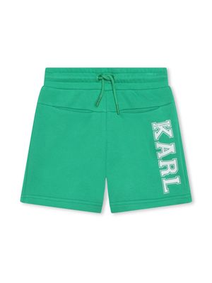 Karl Lagerfeld Kids short de sport à logo imprimé - Vert