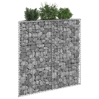 VidaXL Gabion plantenbak trapezium 100x20x100 cm gegalvaniseerd staal