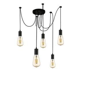 Searchlight 5-lichts pendelSquiggle Spider - 9665-5BK