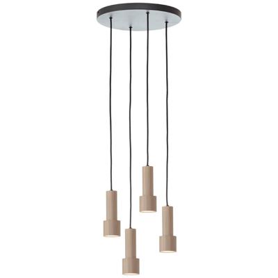 Brilliant Hanglamp rondCadiz 4-lichts zwart met brons - 60119/76
