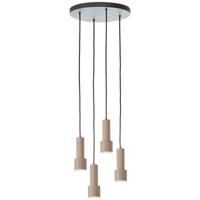 Brilliant Hanglamp rondCadiz 4-lichts zwart met brons - 60119/76
