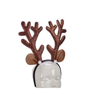 Krist+ Kerst diadeem/haarband rendier gewei bruin 28 cm   -