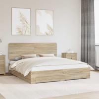 Bedframe met hoofdeinde Sonoma Eiken 180 x 200 cm Bewerkt hout