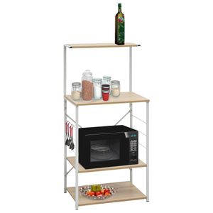 VidaXL Magnetronkast 60x39,6x123 cm bewerkt hout wit en eikenkleurig