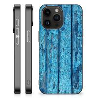 iPhone 15 Pro Max Houten Print Telefoonhoesje Wood Blue