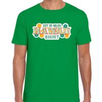 Hawaii shirt zomer t-shirt groen voor heren