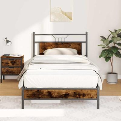 Bedframe zonder matras 107x203 cm spaanplaat gerookt