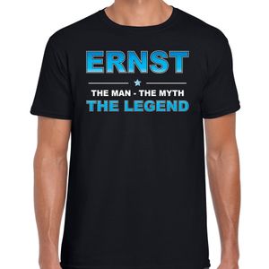 Naam cadeau t-shirt Ernst - the legend zwart voor heren