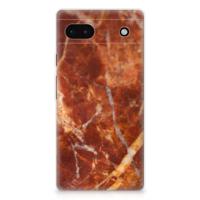 Google Pixel 6A | TPU | Siliconen hoesje | Marmer Bruin