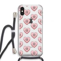 Chicks before dicks: iPhone XS Transparant Hoesje met koord