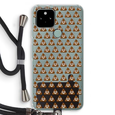 Poop emoji: Pixel 5 Transparant Hoesje met koord