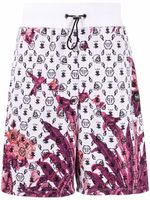 Philipp Plein short à fleurs - Blanc